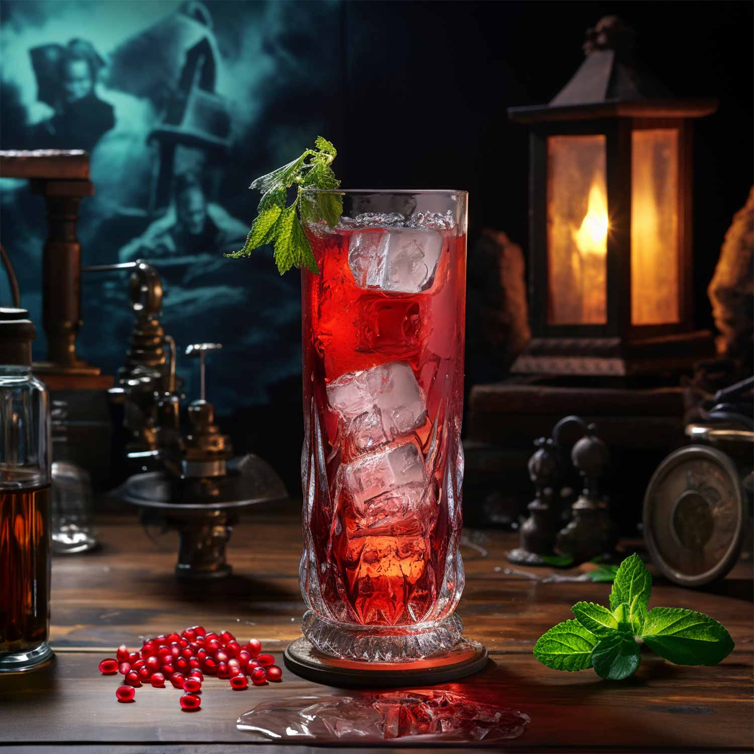 AI generated image of Witch’s Brew cocktail.